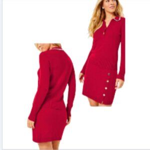 LILLY PULITZER LIZONA SWEATER SKIRT PENCIL STYLE KNIT POINSETTIA RED NWT Sz M